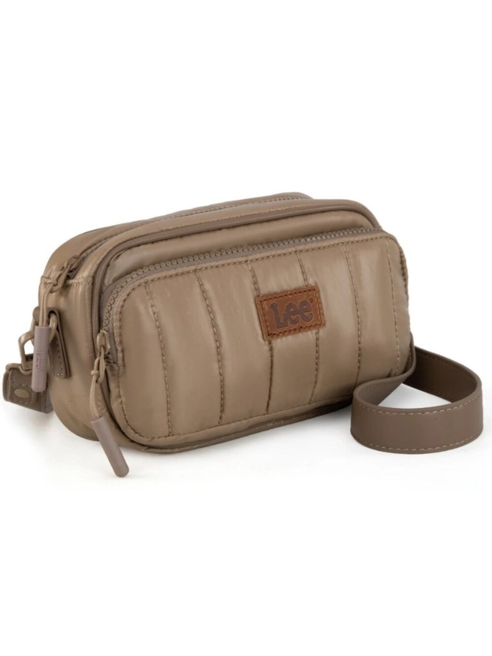 Lee Quilted Puffer Crossbody Bag Khaki